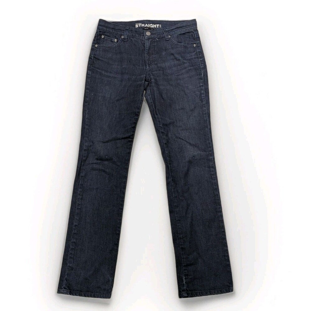 New York & Co Straight Leg Dark Blue Denim Rinse Jeans Size 2